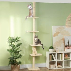 Grande Albero per Gatti da Interno di Lusso con Tiragraffi in MDF e Legno - Product Image 1