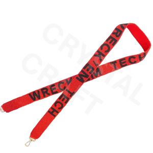 CRYSTAL CRAFT Vintage Fashionable Red <b>Game</b> Day Embroidered Ribbon Strap with Stars and Sequins for Handbags Eco-Friendly - Product Image 2