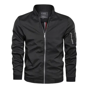 <b>Men</b> New Winter Bomber Jacket Custom OEM Zip Front Ribbed Collar Cuffs Outdoor Fashion Outerwear Warm - Product Image 6