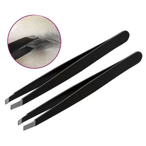 Ensemble de pinces à épiler professionnelles de haute qualité en acier inoxydable avec pointe en fibre, faites à la main, pour cils et sourcils, couleur et taille personnalisées, marque privée - Product Image 3