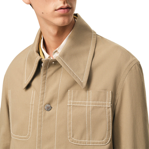 Veste de travail unisexe en toile de coton, coupe oversize, style utilitaire, boutonnée, streetwear décontracté, vêtement d'extérieur, personnalisable OEM, marque privée - Product Image 3