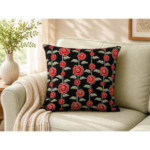 Gray Floral Embroidered <b>Cushion</b> <b>Cover</b> Square Polyester Throw Pillow <b>Cover</b> with Zipper Custom Home Decor - Product Image 3