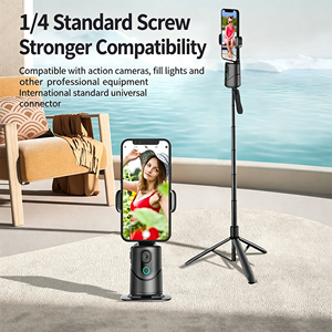 Bâton de selfie intelligent à suivi automatique 360° °   Support de téléphone rotatif avec double éclairage et télécommande sans fil pour le streaming en direct - Product Image 4