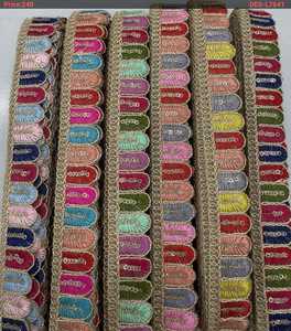 ลูกไม้ปักลายดอกไม้ DES-L9627.KL ขนาด 1 ถึง 1 7/8 นิ้ว แต่งขอบสไตล์ชาติพันธุ์ ทำด้วยมือ สำหรับตกแต่งชุด - Product Image 5