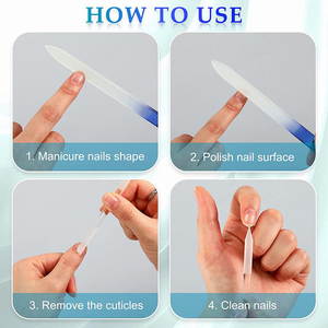 Lime à ongles professionnelle double face en verre cristal, grain 180, mini-outil réutilisable pour le soin des ongles, fabriqué sur site - Product Image 3