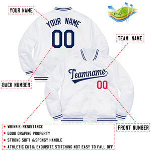 High Quality Wholesale Winter Embroidery Letter Bomber <b>Jacket</b> <b>with</b> Stand Collar Waterproof & <b>Fleece</b> <b>Lining</b> for Team Uniforms - Product Image 2