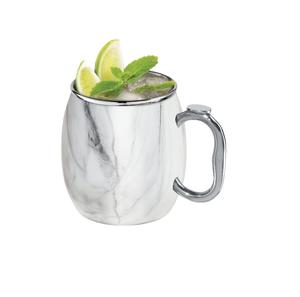Juego de 4 tazas Moscow Mule, taza de cobre con patrón de piedra galvanizada, revestimiento de acero inoxidable 304, perfecta para vino y cerveza - Product Image 4