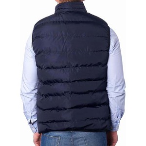 Gilets bleu marine pour hommes, veste sans manches zippée en polyester imperméable style urbain, prix de gros - Product Image 6