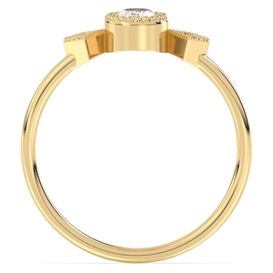 แหวนหมั้นเพชรโมอิสซาไนต์แท้ 14K ทองคำแท้ ดีไซน์ REYES พร้อมใบรับรอง GRA สำหรับผู้หญิง ของขวัญแต่งงาน เครื่องประดับชั้นดี - Product Image 6