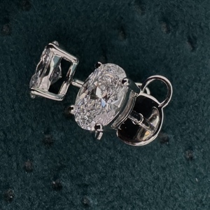 Pendientes de Diamantes Cultivados en Laboratorio con Corte Ovalado, Certificados por IGI, Oro Blanco de 8K, Joyería de Lujo, Brillante, Solitario, para Bodas y Fiestas - Product Image 6