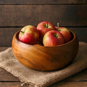 Bol de service en bois naturel massif fait main pour salade et fruits, vaisselle rustique pour cuisine, restaurant et hôtel, vente en gros - Product Image 3