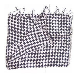 Women's Classic <b>Black</b> White Houndstooth Scarf Shawl Elegant Warm Soft Cozy Fashion <b>Wrap</b> Winter Neck Stole Timeless Stylish Plaid - Product Image 1