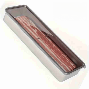 Contenitore ermetico in acciaio inossidabile lungo 10.5 pollici per pancetta e formaggio salumi - Product Image 1