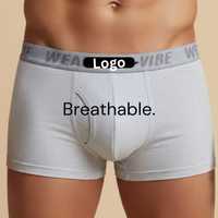 Boxers pour hommes en coton respirant, tricotés côtelés doux, sans coutures, style short, avec logo personnalisé et ceinture élastique