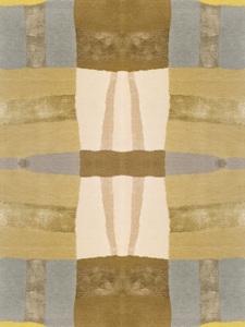 HILTEX Handknotted Wool/<b>Silk</b> & Tencel Rug Geometric Abstract Cut Pile <b>Cushioned</b> Washable Low Pile Modern Area Rugs Sets for Home - Product Image 3