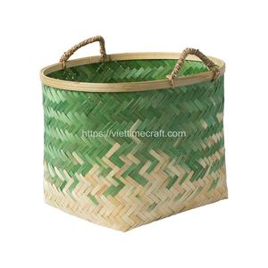 Eco-Friendly Ombre Color <b>Bamboo</b> <b>Basket</b>, <b>Bamboo</b> Storage <b>Basket</b>, <b>Bamboo</b> <b>Laundry</b> <b>Basket</b> Wholesale Vietnam Handicraft - Product Image 3