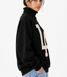 เสื้อสเวตเชิ้ตคอเต่าทรงโอเวอร์ไซส์สำหรับผู้หญิง แบบถักสั่งทำพิเศษ เสื้อฮู้ดดี้แบบสวมหัว ผู้ผลิตขายส่งแบบ OEM ODM - Product Image 3