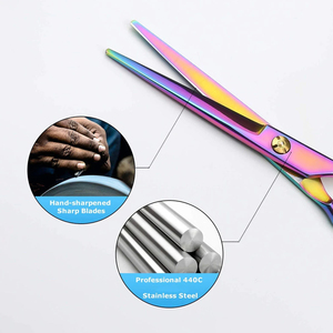 Ciseaux de coiffure professionnels en acier inoxydable de 6,7 pouces, lot de 2, outils de beauté tranchants avec poignées en acier pour salon de coiffure, modèle 2026 - Product Image 5