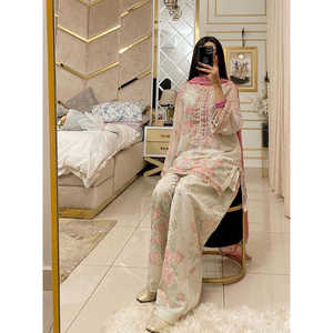 Ensemble haut et palazzo de soirée pour femmes de créateur avec tenue de soirée élégante Dupatta - Product Image 5