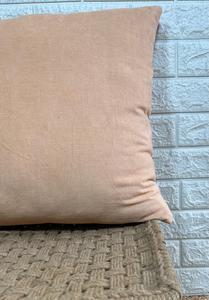 Housse de coussin carrée en velours côtelé beige uni, taie d'oreiller moderne pour la décoration de la maison - Product Image 2