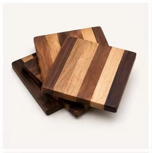 Ensemble de sous-verres en bois vintage, supports décoratifs pour boissons, pour table à manger rustique, restaurant, hôtel, bar, intérieur de maison - Product Image 1