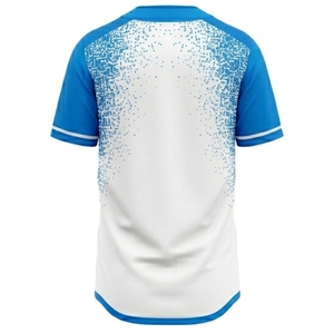 เสื้อเบสบอลผู้ชายแบบกำหนดเอง ลายทางสีส้มเขียวอมฟ้า โลโก้รูปดาว แขนสั้น ระบายอากาศได้ดี ผลิตจากโพลีเอสเตอร์ เหมาะสำหรับทุกฤดูกาล - Product Image 2