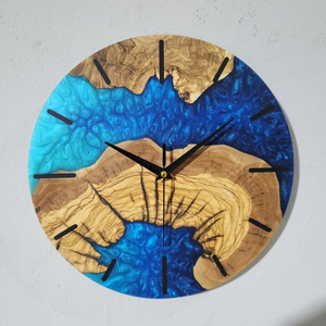 Unique Epoxy Resin and Wooden <b>Clock</b> Designs Full Customized Resin Epoxy & Wood Wall <b>Clock</b> for Home <b>Office</b> Decorate - Product Image 4