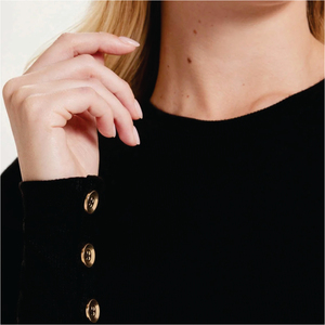 T-shirt pour femme, noir, coupe classique, non tissé, manches courtes, col rond, uni, minimaliste, 100% coton biologique, séchage rapide, respirant - Product Image 6