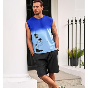 Camiseta sin mangas de algodón para hombre, personalizada con etiqueta privada, diseño de punto transpirable, corte oversize, ideal para fitness y gimnasio, estilo casual. - Product Image 6