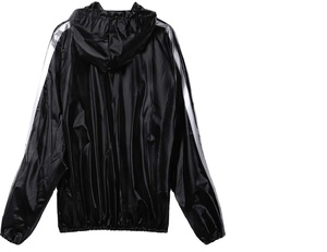 ชุดซาวน่ากันเหงื่อสำหรับผู้ชายและผู้หญิง,ชุดออกกำลังกายแขนยาวมีฮู้ดสีดำแบบกันน้ำลดน้ำหนัก - Product Image 3