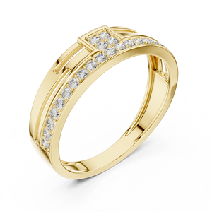 Anillo de Diamantes Cultivados en Laboratorio ROYAL SENTINEL, Oro Amarillo de 18 Quilates con Baño de Rodio, Estilo Minimalista, para Boda, Compromiso, Regalo, Uso Diario y Oficina - Product Image 1