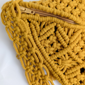 กระเป๋าครึ่งวงกลมถักโครเชต์ทำมือ JNC Macrame พร้อมซิปปิด กระเป๋าโท้ทน้ำหนักเบาสำหรับทุกเพศ เหมาะสำหรับการเดินทางและการช้อปปิ้ง - Product Image 2