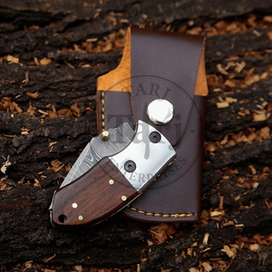 มีดพับดามัสกัส OEM พรีเมียม ด้ามไม้ มีดพกพา ทำมือ ขนาดกะทัดรัด EDC สำหรับล่าสัตว์ กิจกรรมกลางแจ้ง ของขวัญสำหรับเขา G10 ขายดี ปี 2026 - Product Image 2