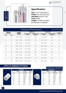 Tubería de Agua de PVC Duradera con Certificación ASTM, Alta Presión, Pared Interior Lisa, Baja Resistencia al Flujo, a Prueba de Fugas, Resistente a los Rayos UV, Larga Duración - Product Image 4
