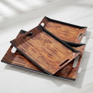 Bandeja de Servir de Madera Maciza con Asas, Plato Rectangular Decorativo de Madera para Mesa de Centro, Desayuno en la Cama, Comida en la Cocina - Product Image 5