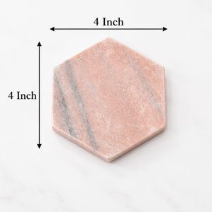 ชุดจานรองแก้วหินอ่อนลายหกเหลี่ยมทองเหลือง AK จำนวน 4 ชิ้น คุณภาพมาตรฐานธรรมชาติ สำหรับเครื่องครัว / ของตกแต่งโต๊ะ - Product Image 2