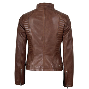 Premium Genuine Lambskin Leather <b>Jacket</b> for Women Slim Fit Biker Style <b>Motorcycle</b> Coat with Zip Closure for All Seasons - Product Image 2