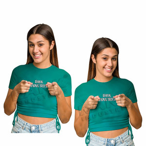 Camisetas Cortas Transpirables para Mujer, Talla Personalizada, Diseño Personalizado, Ropa Urbana - Product Image 4