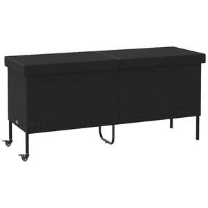 Grande boîte de rangement de jardin en rotin PE noir et acier thermolaqué – Produit de rangement et abri pour jardin - Product Image 2