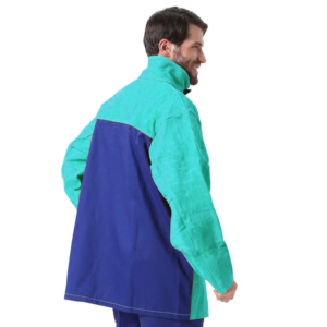 Protective Equipment Safety Logo Design Superior Grade Cowhide Split Leather Welding <b>Jacket</b> Leather Industrial <b>Spark</b> Resistant - Product Image 3