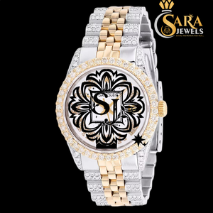 Buy Two Tone Luxury <b>Skeleton</b> Customized Moissanite Diamond <b>Automatic</b> Chronograph Stainless Steel Hip Hop <b>Watch</b> From India - Product Image 1