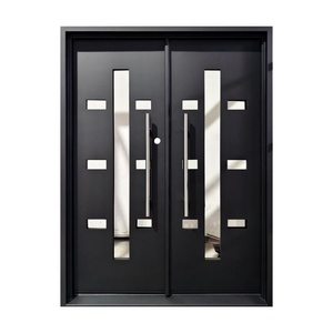 Puerta de Entrada de Hierro Forjado de Lujo, Diseño Moderno con Adornos, Estilo Batiente, Operación Manual, Acabado Resistente al Agua - Product Image 1