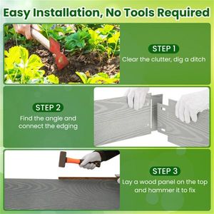 Bordatura per Giardino in Metallo Zincato con 6 Pannelli Flessibili, Inclusi Accessori da Giardinaggio - Product Image 3
