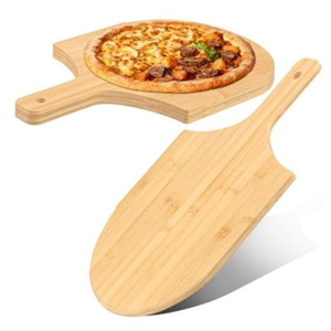 Bandeja Redonda de Madera de Acacia con Asa, Diseño Atractivo, Ecológica, para Servir Pizza Casera, Pan y Charcutería - Product Image 2