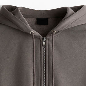 Sweats à capuche zippés haute visibilité pour hommes – Qualité supérieure, coupe oversize courte, molletonné, style boxy, brodé, décontracté – Vente en gros - Product Image 6