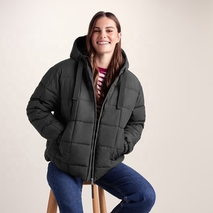 Women's Hooded Puffer Jacket Quilted Down Alternative Winter Coat Zip Up <b>Parka</b> for Casual Outdoor Wear Bubble Jacket - Product Image 3
