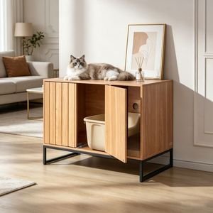 Mobiletto in Legno per Lettiera Gatti con Accessori - Product Image 4