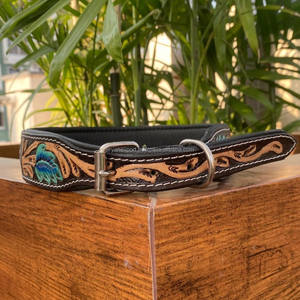 Mode Premium Designer personnalisé en cuir repoussé perlé luxe réglable robuste collier de chien fabricant en gros colliers pour animaux de compagnie - Product Image 3