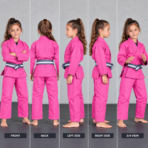 <b>pink</b> colour Custom Kids BJJ Gi Brazilian Jiu Jitsu <b>Kimono</b> Youth BJJ Uniform OEM Wholesale - Product Image 5