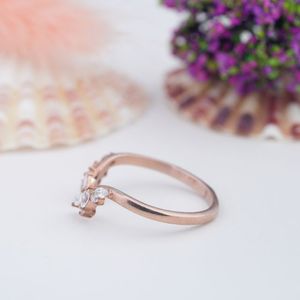 Elegantes Anillos de Diamantes con Corte Marquesa en Plata de Ley 925 Chapados en Oro Rosa para Bodas, Compromisos, Aniversarios y Fiestas - Product Image 2